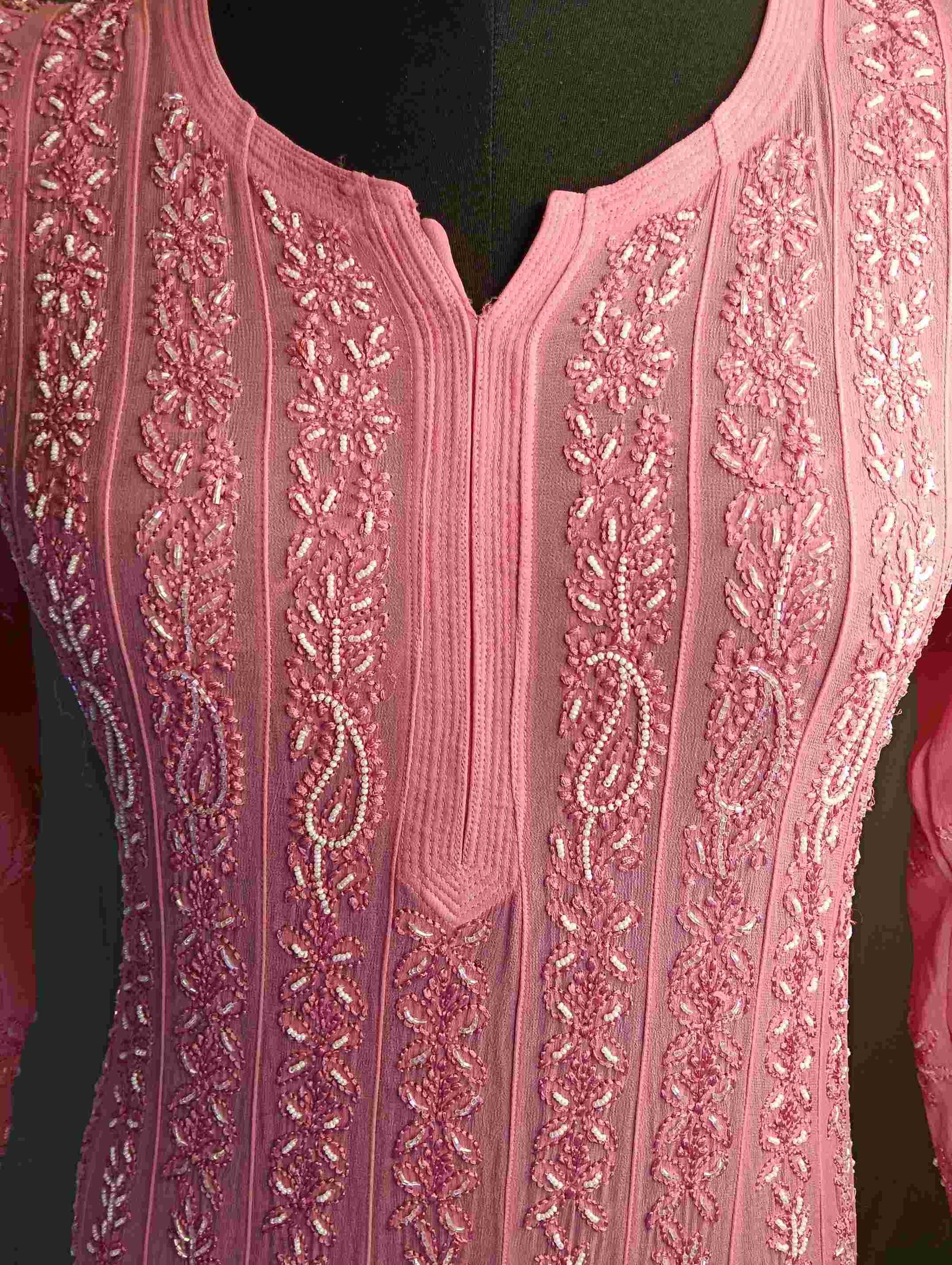 Chanderi Chikankari unstiched (Design no CH10)