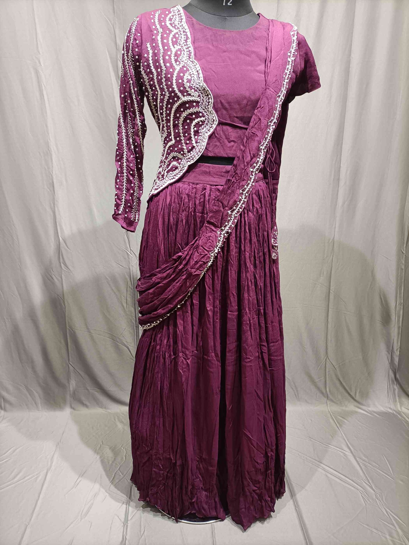 Saree Style dress moti handwork