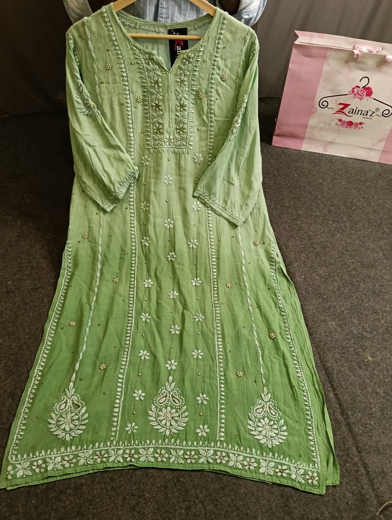 Lucknowi chikan kurti (Design no 3448)