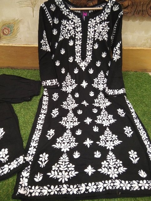 Ghas Patti work Chikan suits
