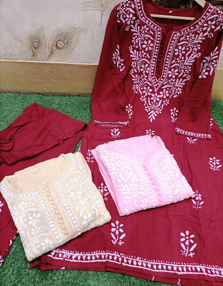 Mudol Chikan Set with plazzo